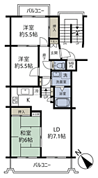 ウイングヒル菊名 3LDKの間取図画像