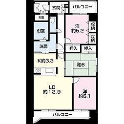 間取図画像 3LDK