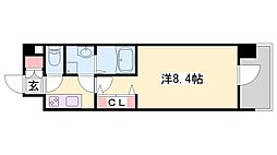 アルティザ姫路 1Kの間取図画像