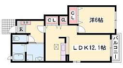 ヴィエルジュ 1LDKの間取図画像