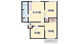 グリーンビレッジはりまC棟 3DKの間取図画像