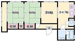 コーポハピネス 3DKの間取図画像
