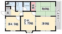 ケスハイツ一色 3DKの間取図画像