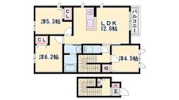 ラメゾンドアミーA 3LDKの間取図画像