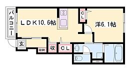 ル・レーヴ坂上1 1LDKの間取図画像