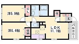 フィオレンティーナ5 2LDKの間取図画像