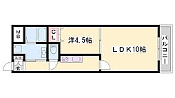 キャスティーヨ山野井 1LDKの間取図画像