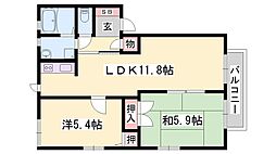 ディアスシラクニ 2LDKの間取図画像