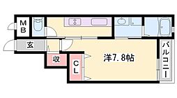 フィレールデュトラジャ7 1Kの間取図画像