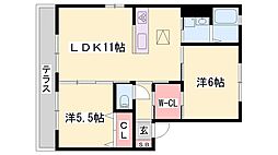 シャーメゾン下河原A棟 2LDKの間取図画像