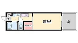flat大村2 1Kの間取図画像