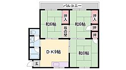 コーポ博 3DKの間取図画像