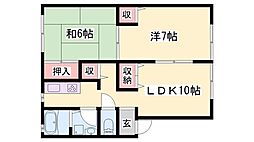 ポール.ロワイヤル 2LDKの間取図画像
