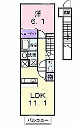 エルバフィオーレ 1LDKの間取図画像
