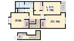 ヴィアレジデンス2 2DKの間取図画像