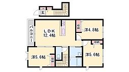 カーサ・トレスB棟 3LDKの間取図画像