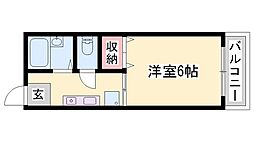 サンライズクイーン 1Kの間取図画像