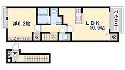ノアA 1LDKの間取図画像