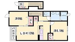 グレイスガーデン 2LDKの間取図画像