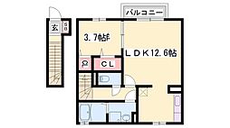 ウィル山崎 1LDKの間取図画像