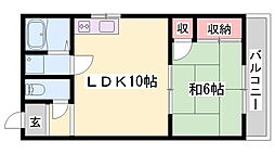 倉敷ハイツ 1LDKの間取図画像
