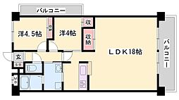 ロゼオ・パラッツォ 2LDKの間取図画像