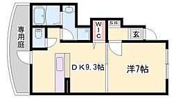 ビサイド・シー2 1DKの間取図画像