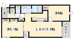 サンリット・レジデンス 2LDKの間取図画像