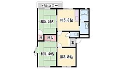 コスモハイツ1 3Kの間取図画像