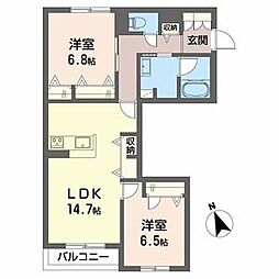 シャーメゾン岡田ハイテール 2階/-