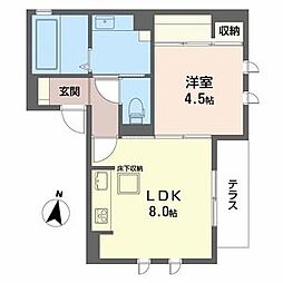 アプリコ 1LDKの間取図画像