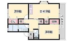 VilldePrunier 2DKの間取図画像
