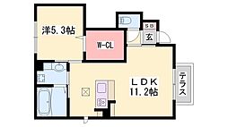 ピーチヒロハタ 1LDKの間取図画像