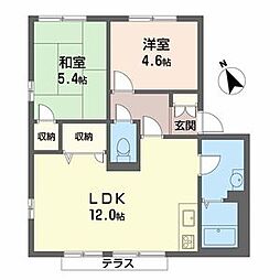 フレグランス宮西 2LDKの間取図画像