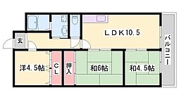 カームハイツ3番館 3LDKの間取図画像