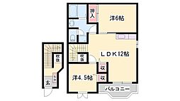 エルフランド 2LDKの間取図画像
