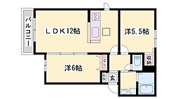 ポートエリザベス 2LDKの間取図画像