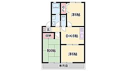黒川グリーンハイツC棟 3DKの間取図画像