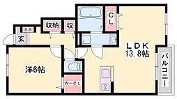 エピナール2 1LDKの間取図画像