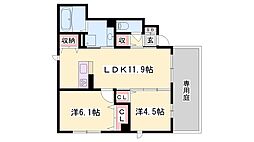 アネックスパル自由が丘 2LDKの間取図画像