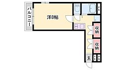 ルックレジデンス姫路3 1Kの間取図画像