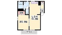 シティウエスト 1LDKの間取図画像