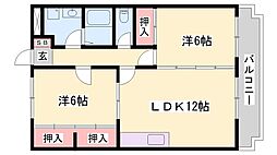 エステート龍野 2LDKの間取図画像