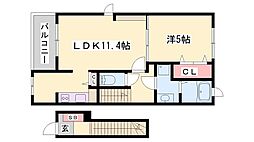 ヴァンベール1 1LDKの間取図画像