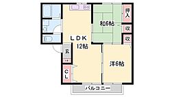 ティファニー21B棟 2LDKの間取図画像