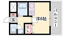 アヴァンセ ワンルームの間取図画像