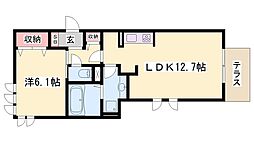 ベルフォーレ2 1LDKの間取図画像
