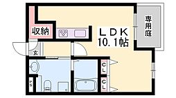 コリーヌ ワンルームの間取図画像