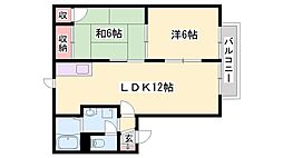 ディアス加友 2LDKの間取図画像