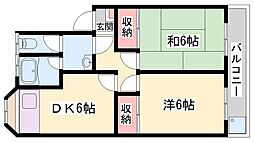 サンフラッツ 2DKの間取図画像